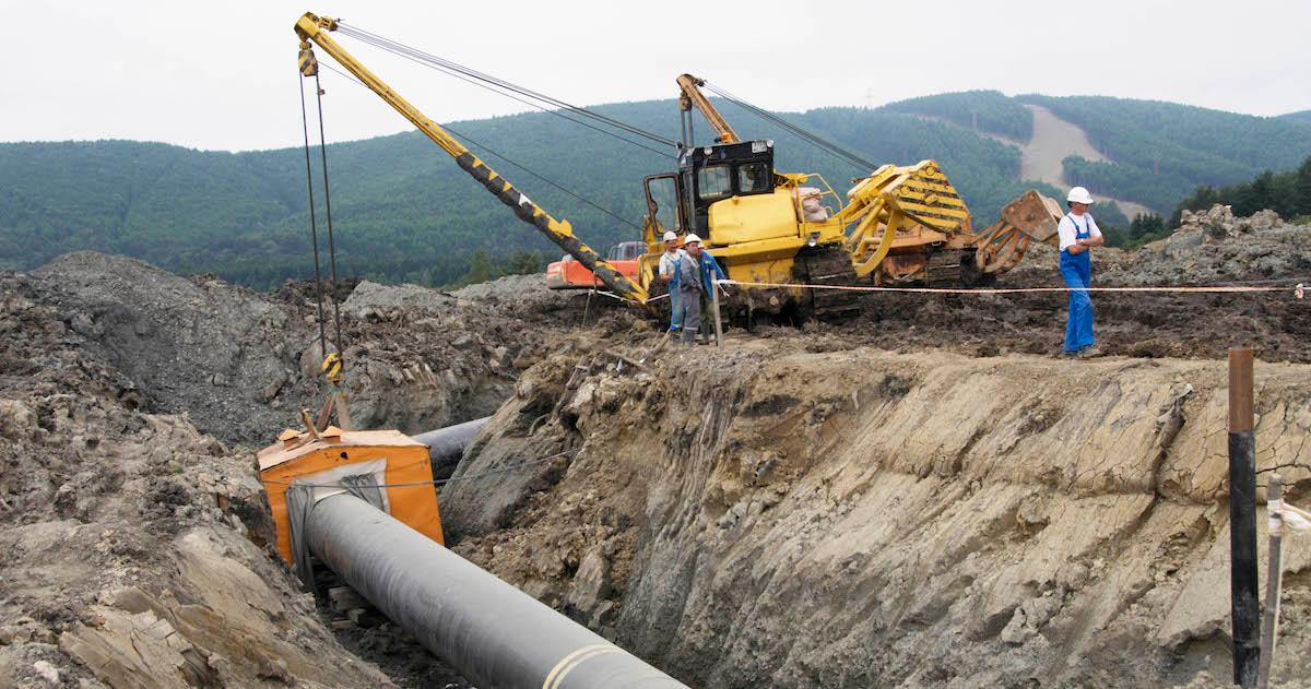 Pipeline construction site